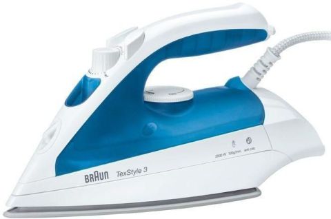 Braun TexStyle 3 Steam Iron with Stainless Steel Non-stick soleplate and Spray Function 1700 WattsTS340