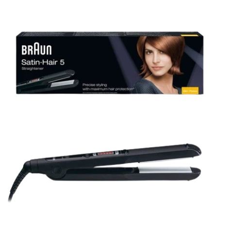 Modyhan Braun ESS Satin Hair 5 Slim Ceramic Hair Straightener - Black