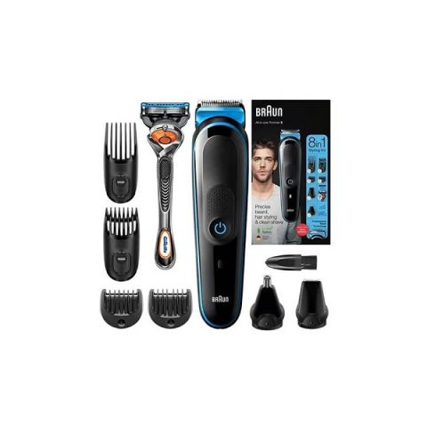 Modyhan Braun MGK5265 8-in-1 Trimmer with Attachments Rechargeable Wet & Dry - Black