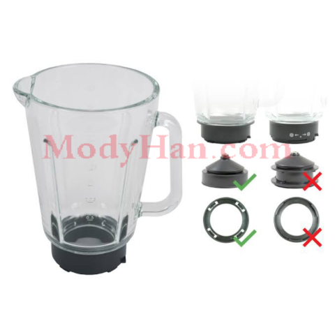 mody han Moulinex Spare Parts - empty glass jug blender ​​LM811D10 MS-652315 ,3616360500271 ,7235601158