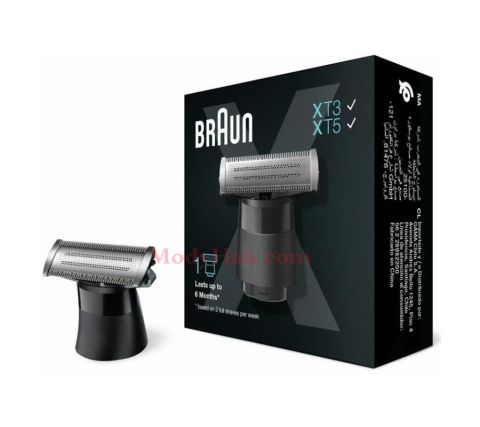 modyhan Braun Spare Part- Braun Series X Replacement Blade Compatible with Braun Series X Models, Beard Trimmer and Electric Shaver, 1 Blade for Trimming, Styling and Shaving, XT10, Silver