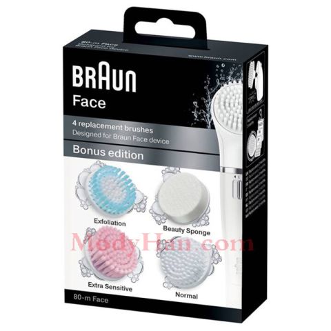 Braun spare parts:80-mv Face Replacement brushes Mix Pack 4pcs
