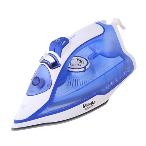 modyhan Mienta SI181438A Steam Iron With a Ceramic Base, 2200 W - White Blue